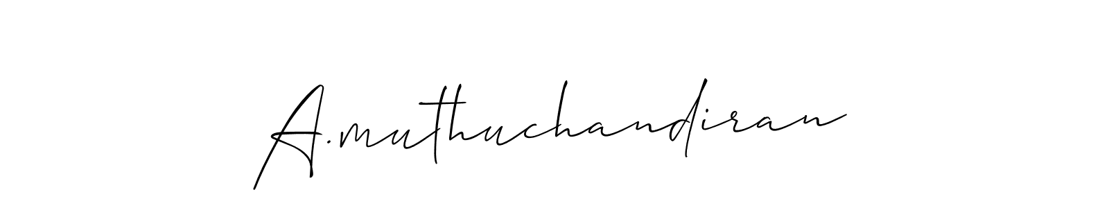 Make a short A.muthuchandiran signature style. Manage your documents anywhere anytime using Allison_Script. Create and add eSignatures, submit forms, share and send files easily. A.muthuchandiran signature style 2 images and pictures png