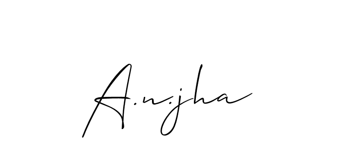 How to make A.n.jha name signature. Use Allison_Script style for creating short signs online. This is the latest handwritten sign. A.n.jha signature style 2 images and pictures png