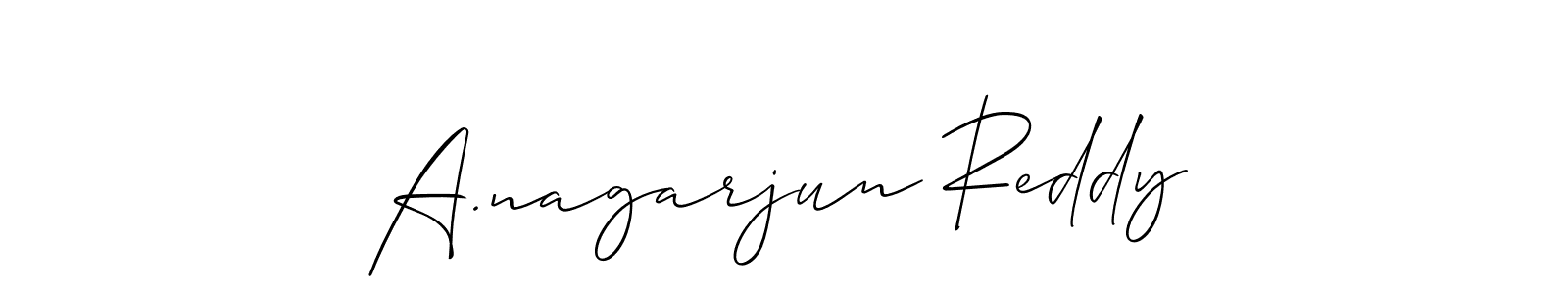 Also we have A.nagarjun Reddy name is the best signature style. Create professional handwritten signature collection using Allison_Script autograph style. A.nagarjun Reddy signature style 2 images and pictures png