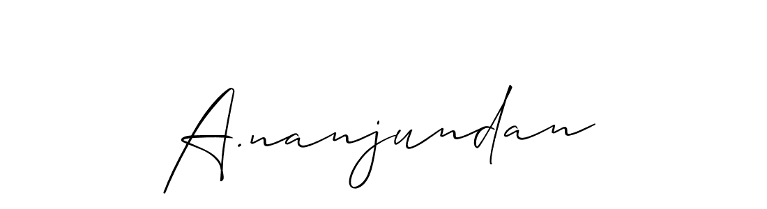 A.nanjundan stylish signature style. Best Handwritten Sign (Allison_Script) for my name. Handwritten Signature Collection Ideas for my name A.nanjundan. A.nanjundan signature style 2 images and pictures png