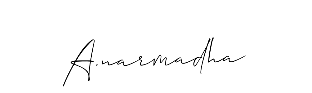 You should practise on your own different ways (Allison_Script) to write your name (A.narmadha) in signature. don't let someone else do it for you. A.narmadha signature style 2 images and pictures png