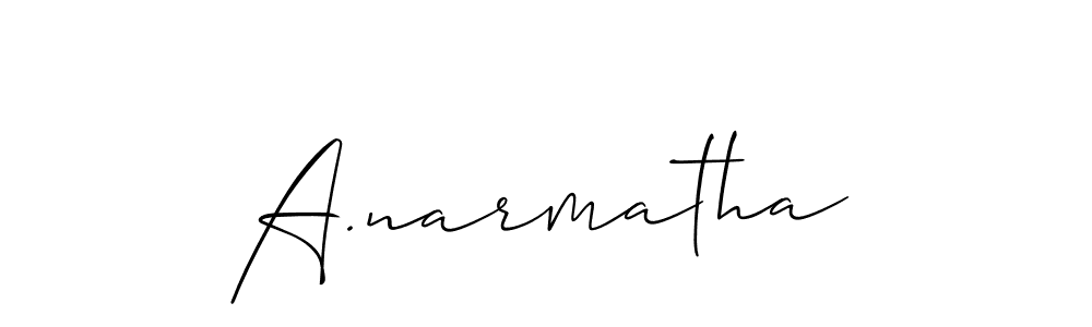 Make a beautiful signature design for name A.narmatha. With this signature (Allison_Script) style, you can create a handwritten signature for free. A.narmatha signature style 2 images and pictures png