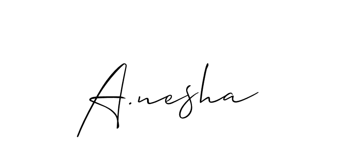 How to Draw A.nesha signature style? Allison_Script is a latest design signature styles for name A.nesha. A.nesha signature style 2 images and pictures png