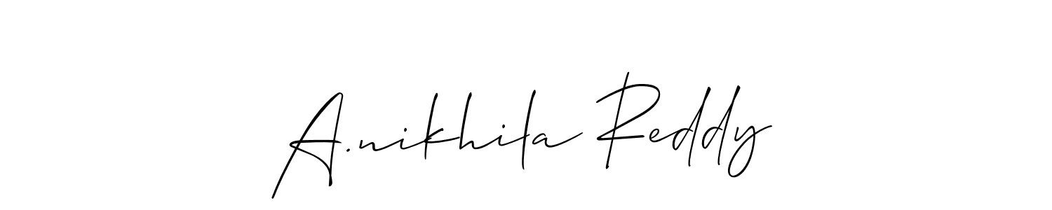 You can use this online signature creator to create a handwritten signature for the name A.nikhila Reddy. This is the best online autograph maker. A.nikhila Reddy signature style 2 images and pictures png