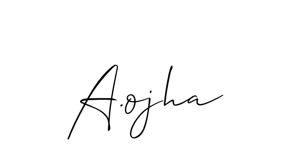 Use a signature maker to create a handwritten signature online. With this signature software, you can design (Allison_Script) your own signature for name A.ojha. A.ojha signature style 2 images and pictures png