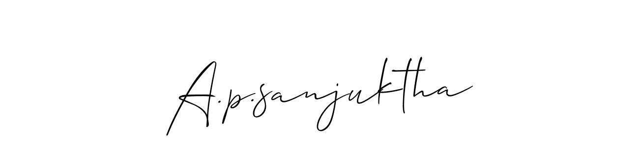 Best and Professional Signature Style for A.p.sanjuktha. Allison_Script Best Signature Style Collection. A.p.sanjuktha signature style 2 images and pictures png