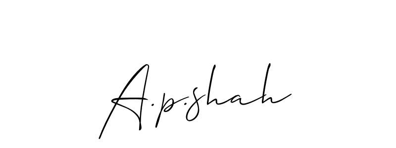 You can use this online signature creator to create a handwritten signature for the name A.p.shah. This is the best online autograph maker. A.p.shah signature style 2 images and pictures png