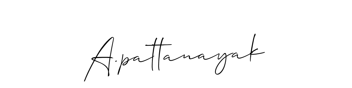 How to make A.pattanayak name signature. Use Allison_Script style for creating short signs online. This is the latest handwritten sign. A.pattanayak signature style 2 images and pictures png