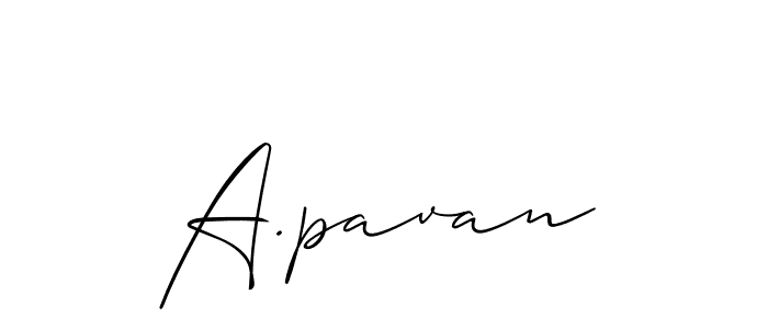 Create a beautiful signature design for name A.pavan. With this signature (Allison_Script) fonts, you can make a handwritten signature for free. A.pavan signature style 2 images and pictures png