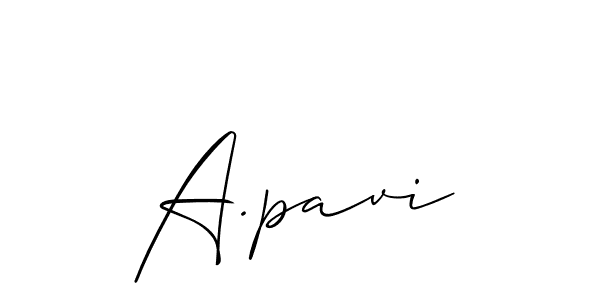 Allison_Script is a professional signature style that is perfect for those who want to add a touch of class to their signature. It is also a great choice for those who want to make their signature more unique. Get A.pavi name to fancy signature for free. A.pavi signature style 2 images and pictures png