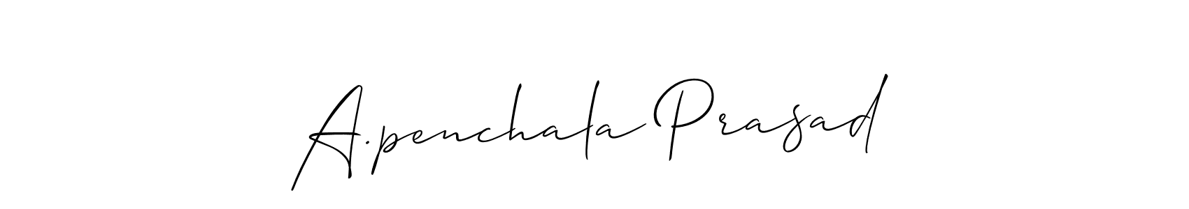 You should practise on your own different ways (Allison_Script) to write your name (A.penchala Prasad) in signature. don't let someone else do it for you. A.penchala Prasad signature style 2 images and pictures png