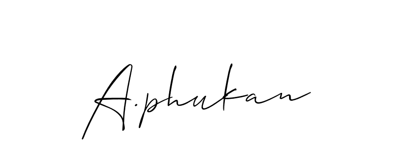 You can use this online signature creator to create a handwritten signature for the name A.phukan. This is the best online autograph maker. A.phukan signature style 2 images and pictures png