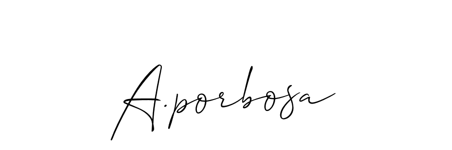 How to make A.porbosa name signature. Use Allison_Script style for creating short signs online. This is the latest handwritten sign. A.porbosa signature style 2 images and pictures png