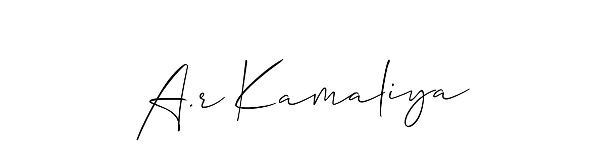 Make a beautiful signature design for name A.r Kamaliya. With this signature (Allison_Script) style, you can create a handwritten signature for free. A.r Kamaliya signature style 2 images and pictures png