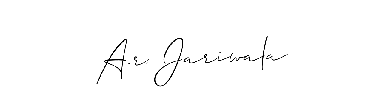 You should practise on your own different ways (Allison_Script) to write your name (A.r. Jariwala) in signature. don't let someone else do it for you. A.r. Jariwala signature style 2 images and pictures png