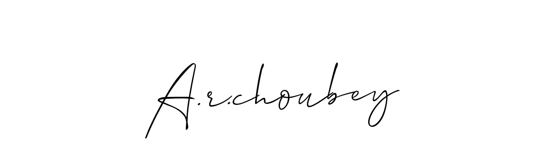 Similarly Allison_Script is the best handwritten signature design. Signature creator online .You can use it as an online autograph creator for name A.r.choubey. A.r.choubey signature style 2 images and pictures png