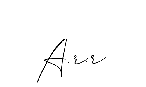 Allison_Script is a professional signature style that is perfect for those who want to add a touch of class to their signature. It is also a great choice for those who want to make their signature more unique. Get A.r.r name to fancy signature for free. A.r.r signature style 2 images and pictures png