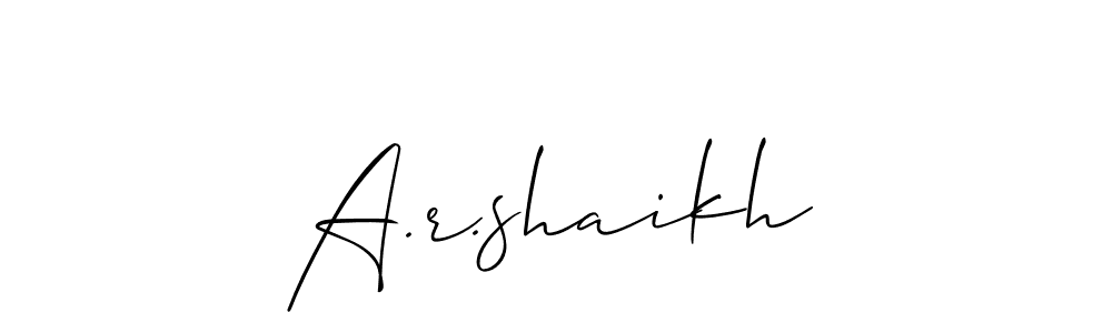 Similarly Allison_Script is the best handwritten signature design. Signature creator online .You can use it as an online autograph creator for name A.r.shaikh. A.r.shaikh signature style 2 images and pictures png