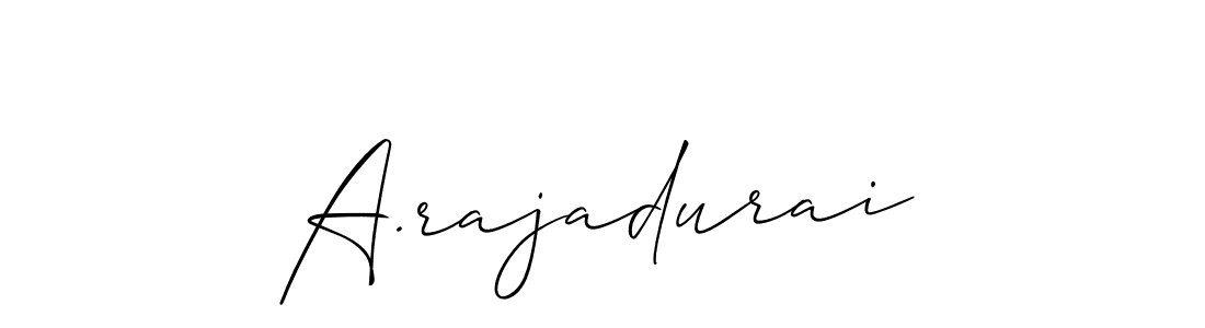 Also You can easily find your signature by using the search form. We will create A.rajadurai name handwritten signature images for you free of cost using Allison_Script sign style. A.rajadurai signature style 2 images and pictures png