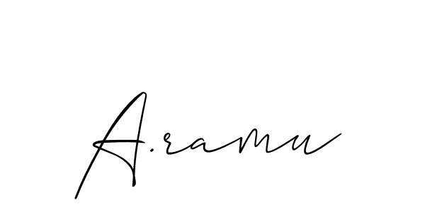 Make a beautiful signature design for name A.ramu. With this signature (Allison_Script) style, you can create a handwritten signature for free. A.ramu signature style 2 images and pictures png