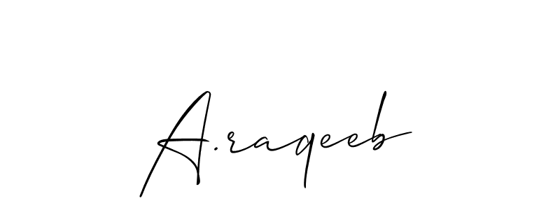 Similarly Allison_Script is the best handwritten signature design. Signature creator online .You can use it as an online autograph creator for name A.raqeeb. A.raqeeb signature style 2 images and pictures png