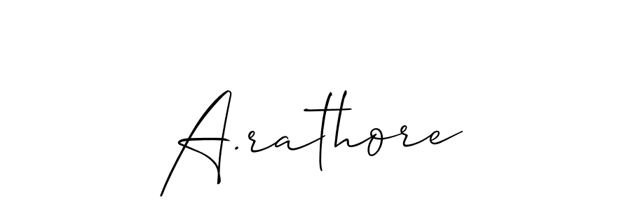 Similarly Allison_Script is the best handwritten signature design. Signature creator online .You can use it as an online autograph creator for name A.rathore. A.rathore signature style 2 images and pictures png