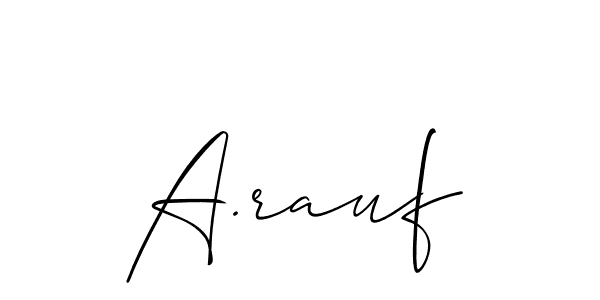 The best way (Allison_Script) to make a short signature is to pick only two or three words in your name. The name A.rauf include a total of six letters. For converting this name. A.rauf signature style 2 images and pictures png
