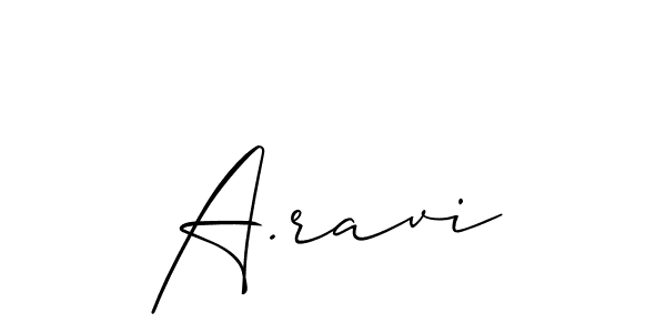 Create a beautiful signature design for name A.ravi. With this signature (Allison_Script) fonts, you can make a handwritten signature for free. A.ravi signature style 2 images and pictures png