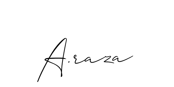 Create a beautiful signature design for name A.raza. With this signature (Allison_Script) fonts, you can make a handwritten signature for free. A.raza signature style 2 images and pictures png