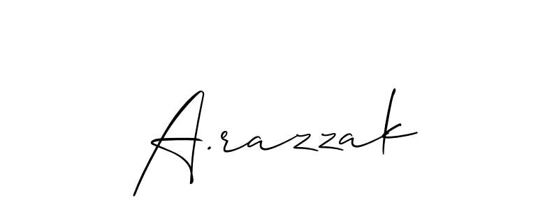 Make a short A.razzak signature style. Manage your documents anywhere anytime using Allison_Script. Create and add eSignatures, submit forms, share and send files easily. A.razzak signature style 2 images and pictures png