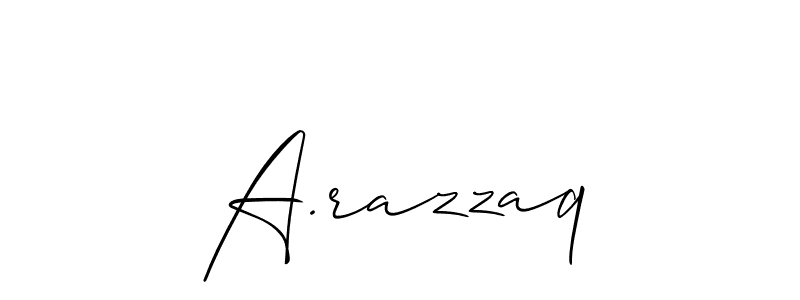 if you are searching for the best signature style for your name A.razzaq. so please give up your signature search. here we have designed multiple signature styles  using Allison_Script. A.razzaq signature style 2 images and pictures png