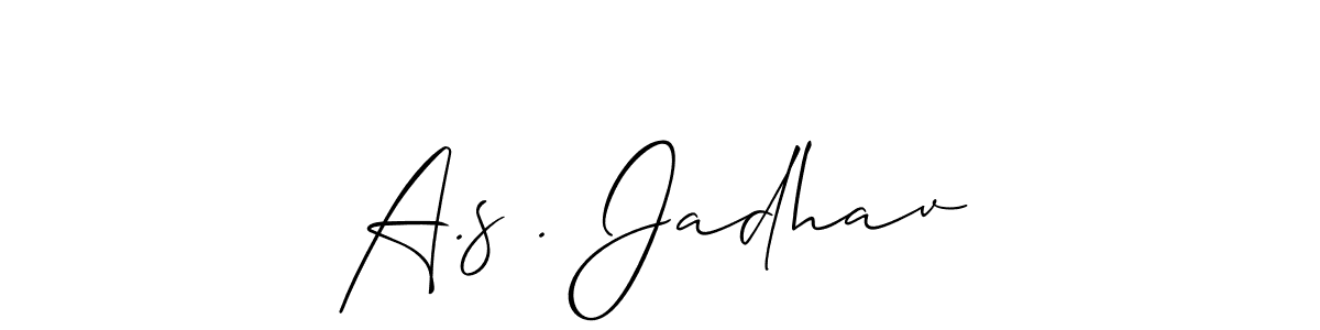 Design your own signature with our free online signature maker. With this signature software, you can create a handwritten (Allison_Script) signature for name A.s . Jadhav. A.s . Jadhav signature style 2 images and pictures png