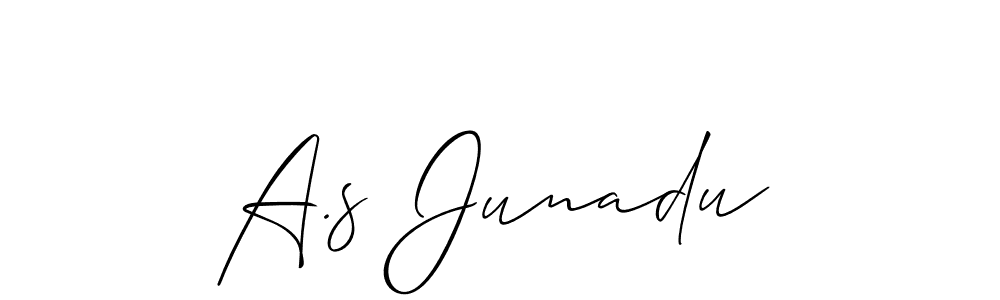 You should practise on your own different ways (Allison_Script) to write your name (A.s Junadu) in signature. don't let someone else do it for you. A.s Junadu signature style 2 images and pictures png