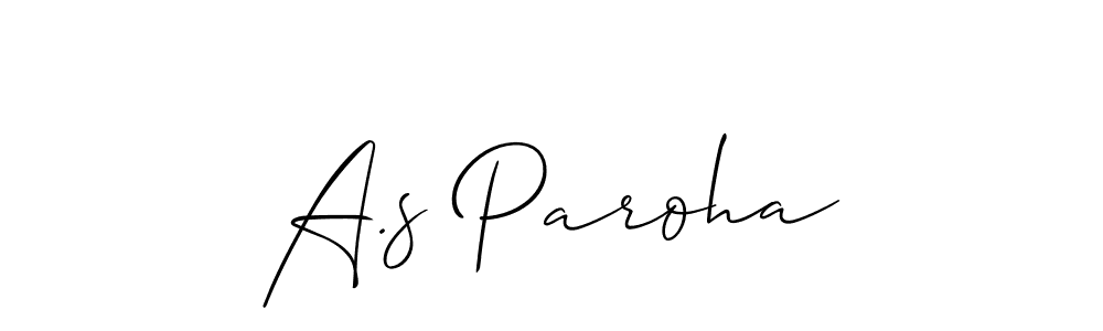 How to make A.s Paroha signature? Allison_Script is a professional autograph style. Create handwritten signature for A.s Paroha name. A.s Paroha signature style 2 images and pictures png