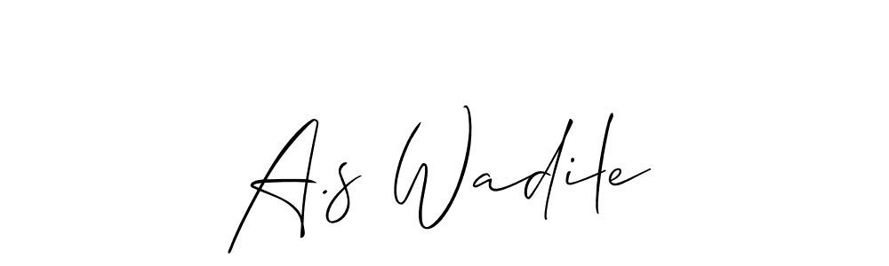 Use a signature maker to create a handwritten signature online. With this signature software, you can design (Allison_Script) your own signature for name A.s Wadile. A.s Wadile signature style 2 images and pictures png