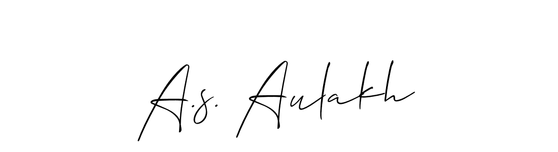 How to make A.s. Aulakh signature? Allison_Script is a professional autograph style. Create handwritten signature for A.s. Aulakh name. A.s. Aulakh signature style 2 images and pictures png