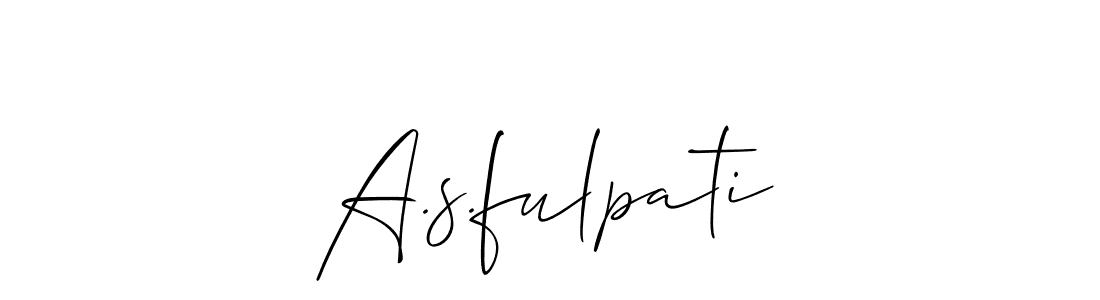 Use a signature maker to create a handwritten signature online. With this signature software, you can design (Allison_Script) your own signature for name A.s.fulpati. A.s.fulpati signature style 2 images and pictures png