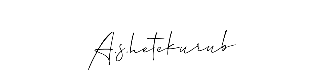 Also You can easily find your signature by using the search form. We will create A.s.hetekurub name handwritten signature images for you free of cost using Allison_Script sign style. A.s.hetekurub signature style 2 images and pictures png