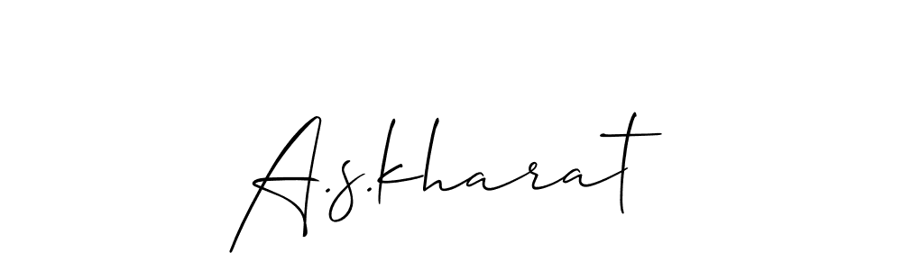 Design your own signature with our free online signature maker. With this signature software, you can create a handwritten (Allison_Script) signature for name A.s.kharat. A.s.kharat signature style 2 images and pictures png