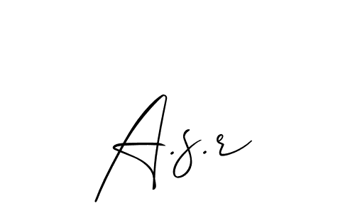 Make a beautiful signature design for name A.s.r. With this signature (Allison_Script) style, you can create a handwritten signature for free. A.s.r signature style 2 images and pictures png