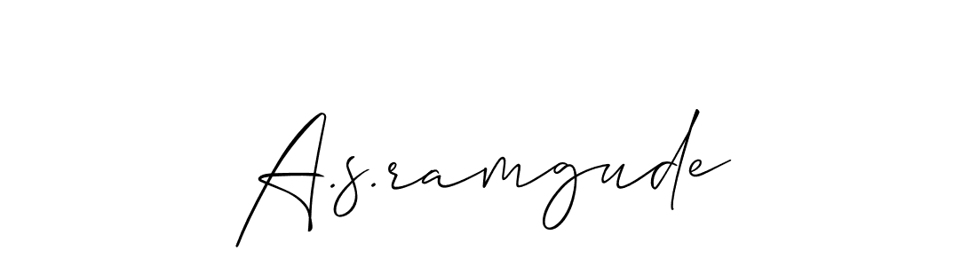 The best way (Allison_Script) to make a short signature is to pick only two or three words in your name. The name A.s.ramgude include a total of six letters. For converting this name. A.s.ramgude signature style 2 images and pictures png