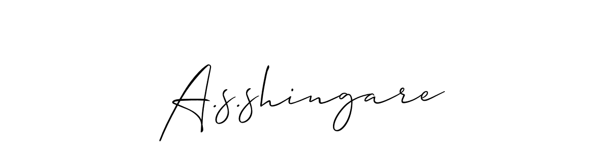 How to make A.s.shingare name signature. Use Allison_Script style for creating short signs online. This is the latest handwritten sign. A.s.shingare signature style 2 images and pictures png