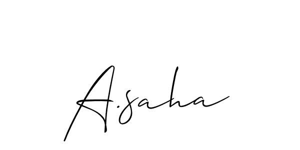 if you are searching for the best signature style for your name A.saha. so please give up your signature search. here we have designed multiple signature styles  using Allison_Script. A.saha signature style 2 images and pictures png