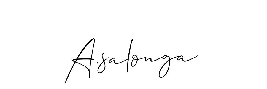 Use a signature maker to create a handwritten signature online. With this signature software, you can design (Allison_Script) your own signature for name A.salonga. A.salonga signature style 2 images and pictures png