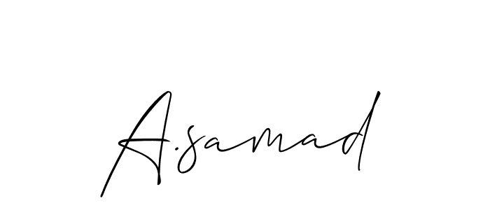 Allison_Script is a professional signature style that is perfect for those who want to add a touch of class to their signature. It is also a great choice for those who want to make their signature more unique. Get A.samad name to fancy signature for free. A.samad signature style 2 images and pictures png