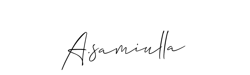 Use a signature maker to create a handwritten signature online. With this signature software, you can design (Allison_Script) your own signature for name A.samiulla. A.samiulla signature style 2 images and pictures png