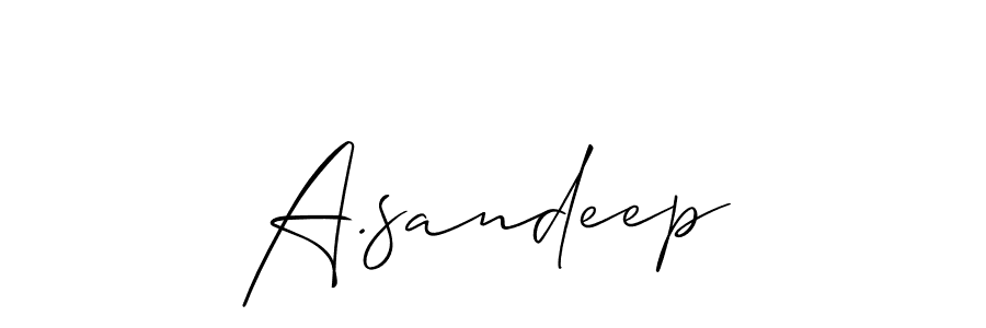 Use a signature maker to create a handwritten signature online. With this signature software, you can design (Allison_Script) your own signature for name A.sandeep. A.sandeep signature style 2 images and pictures png