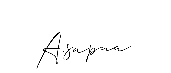 You should practise on your own different ways (Allison_Script) to write your name (A.sapna) in signature. don't let someone else do it for you. A.sapna signature style 2 images and pictures png