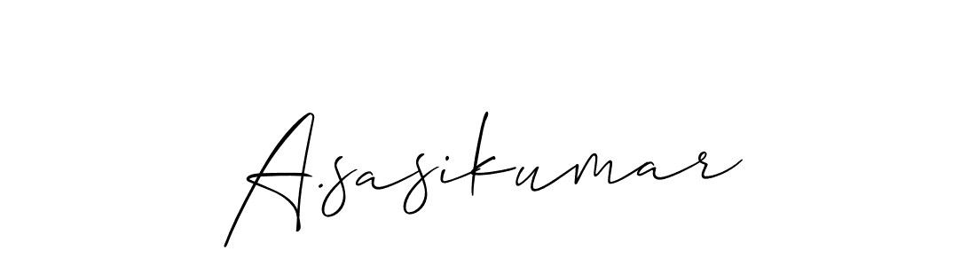 Also we have A.sasikumar name is the best signature style. Create professional handwritten signature collection using Allison_Script autograph style. A.sasikumar signature style 2 images and pictures png