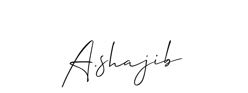 It looks lik you need a new signature style for name A.shajib. Design unique handwritten (Allison_Script) signature with our free signature maker in just a few clicks. A.shajib signature style 2 images and pictures png